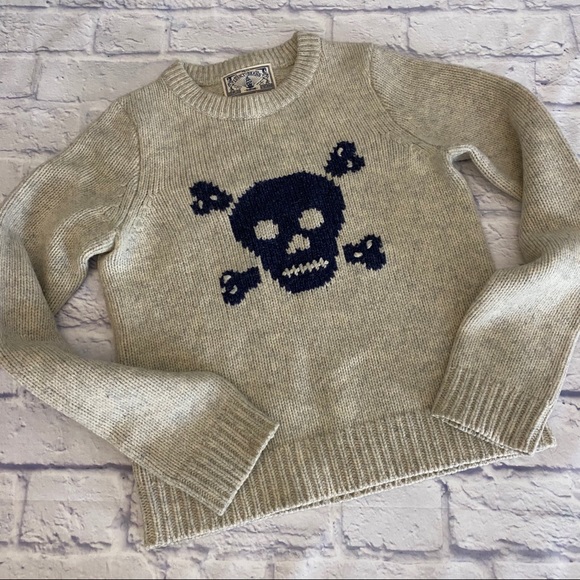 Lucky Brand Shetland Wool Skull Sweater 